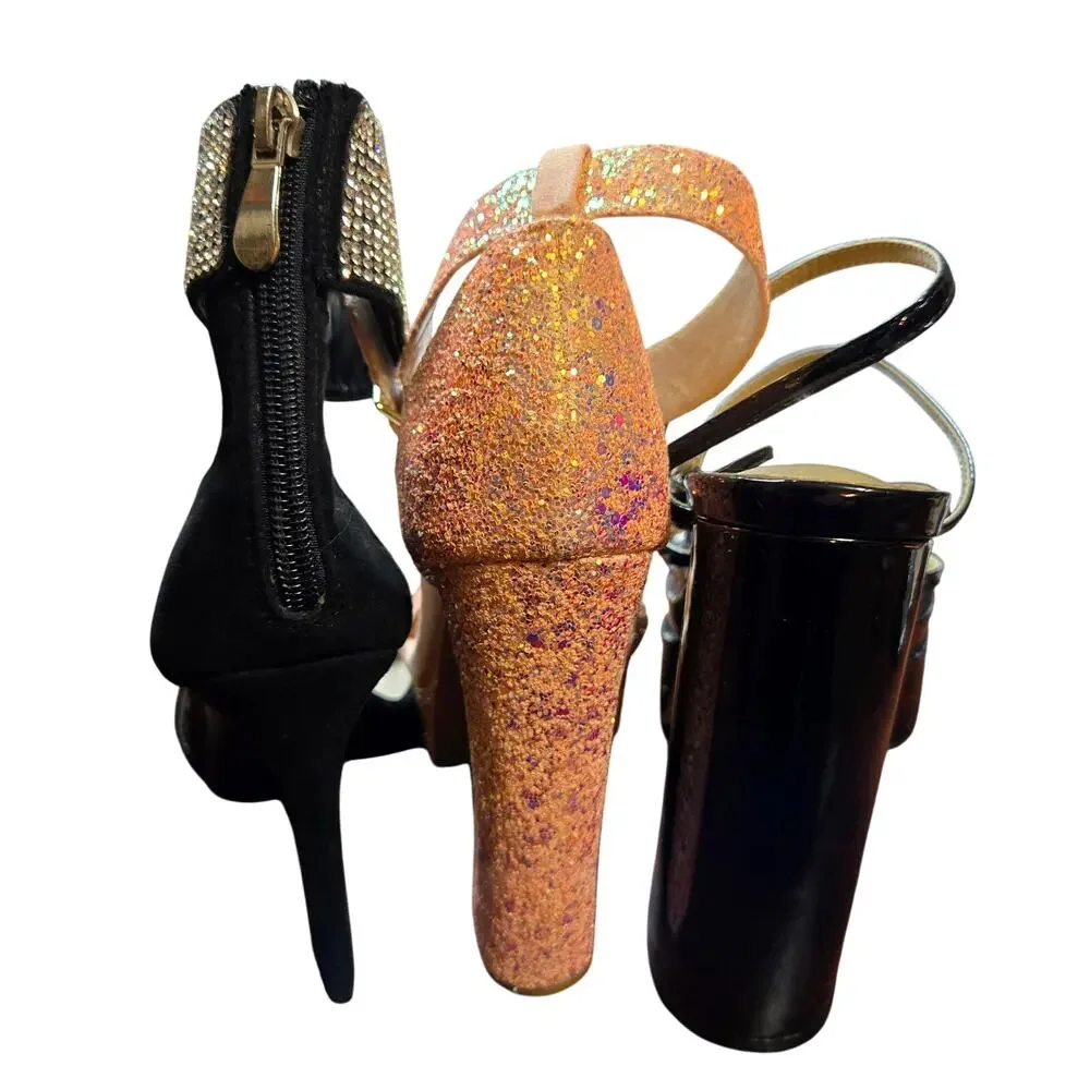Liliana + More Size 8 Women's Open Toed Platform Lot of 3 Pairs Bulk Shoes